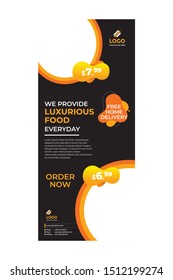 restaurant roll up banner modern design yellow and black color