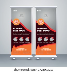 Restaurant roll up banner template