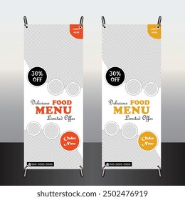 Restaurant Rollup Banner, Fast Food Rollup Design