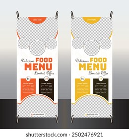 Restaurant Rollup Banner, Fast Food Rollup Design