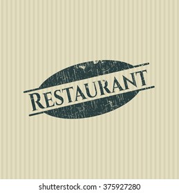 Sello de caucho del restaurante con textura gruesa