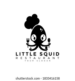 restaurant seafood logo, squid concept