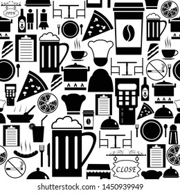 restaurant seamless pattern background icon.