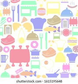 restaurant seamless pattern background icon.