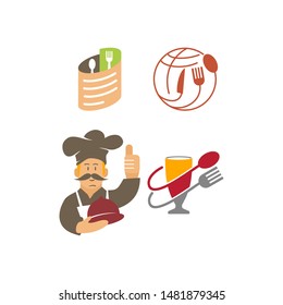 Restaurant Service Abstract Logo Template Symbol Icon 