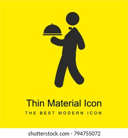 Restaurant service bright yellow material minimal icon or logo design