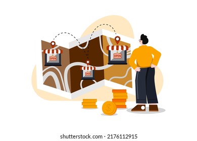 Restaurant Service flat illustration concept on white background