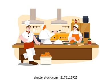 Restaurant Service flat illustration concept on white background