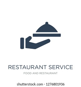 restaurant service icon vector on white background, restaurant service trendy filled icons from Food and restaurant collection, restaurant service vector illustration