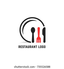 restaurant service logo isolated on white. simple flat cartoon style trend logotype graphic design element isolated on white. concept of nutrition service or serving dishes in dining room or canteen