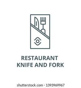 Restaurant service,knife and fork vector line icon, linear concept, outline sign, symbol