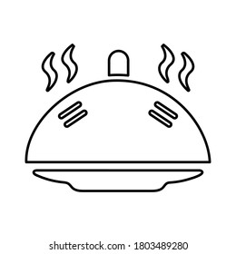 Restaurant, serving line icon. Outline vector on isolated white background