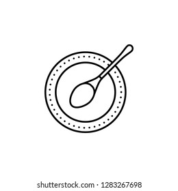 restaurant serving, plate, spoon icon. Element of kitchen utensils icon for mobile concept and web apps. Detailed restaurant serving, plate, spoon icon can be used for web