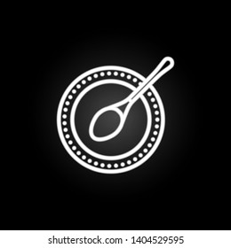 Restaurant serving, plate, spoon neon icon. Elements of kitchen utencils set. Simple icon for websites, web design, mobile app, info graphics