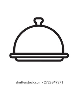 "Restaurant Serving Tray with Lid Icon."