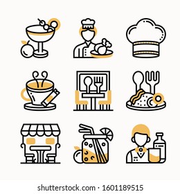Restaurant Set of Color vector icons