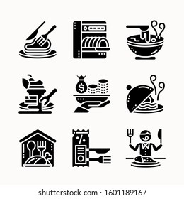 Restaurant Set of Glyph vector icons