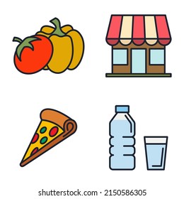 restaurant set icon symbol template for graphic and web design collection logo vector illustration