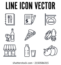 restaurant set icon symbol template for graphic and web design collection logo vector illustration