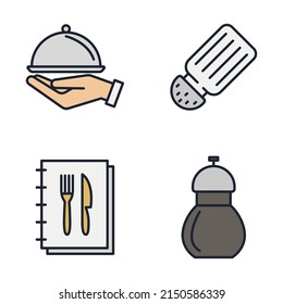 restaurant set icon symbol template for graphic and web design collection logo vector illustration