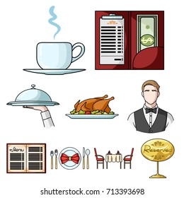 Restaurant set icons in cartoon style. Big collection of restaurant vector symbol stock illustration