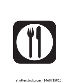 restaurant shape  black white web button icon vector eps10