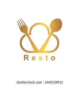 Restaurant Shop logo Design Element, Label, Badge and other design. Fork and spoon vector illustration