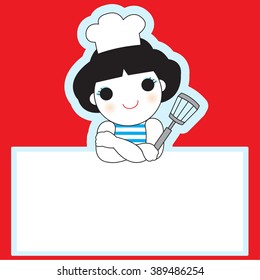 Restaurant Sign Cafe Sign or Diner Sign Cute Style Character Template illustration