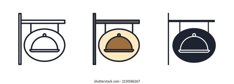 restaurant sign icon symbol template for graphic and web design collection logo vector illustration