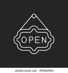 restaurant sign line icon