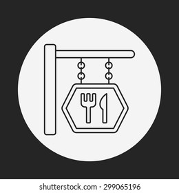 restaurant sign line icon