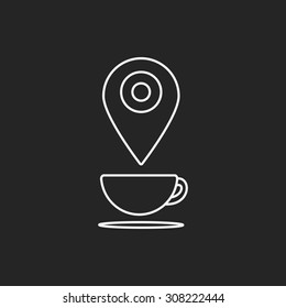 restaurant sign line icon