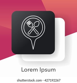 restaurant sign line icon