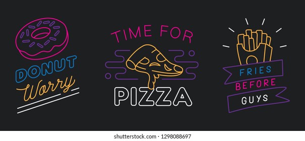 Restaurant sign in line style vector