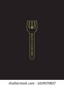 Icono del logotipo del símbolo del restaurante. Iluminación simple neón formación Kitchen ilustración vectorial no tensil