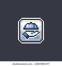 restaurant sign in pixel art style
