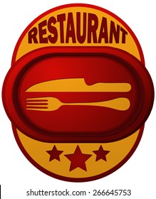Restaurant Sign, Vector Illustration isolated on White Background. 