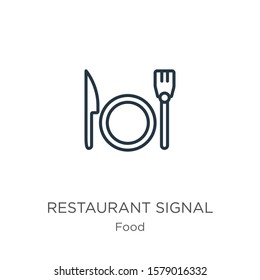 Restaurant signal icon. Thin linear restaurant signal outline icon isolated on white background from food collection. Line vector sign, symbol for web and mobile