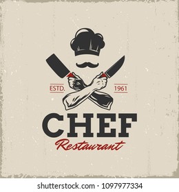 Restaurant Sign.Chef.Vector illustration.