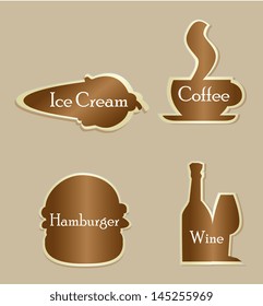 restaurant silhouettes over beige background vector illustration