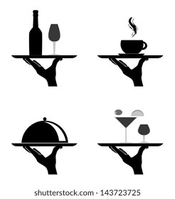 restaurant silhouettes over white background vector illustration