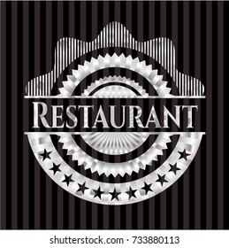 Restaurant silver shiny badge