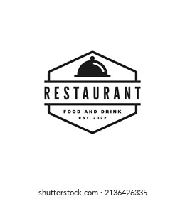 Restaurant simple flat logo design