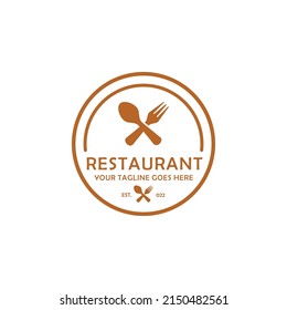 Restaurant simple flat logo design