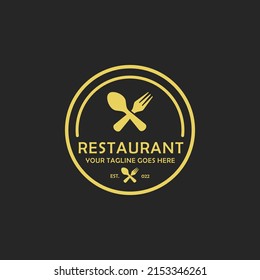 Restaurant simple flat logo design