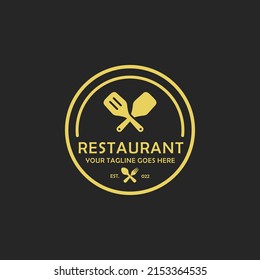 Restaurant simple flat logo design