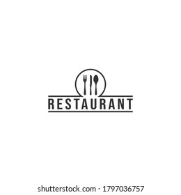 restaurant simple logo design vector in white background