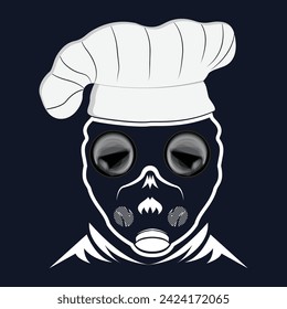 Restaurant skull gas mask mascot design and illustration toxic 