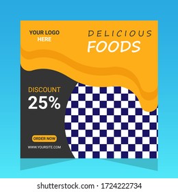 Restaurant social media banner. Corporate Business Flyer. poster pamphlet brochure cover design layout with graphic elements. Food and drink social media post design. Brochure template layout. cover