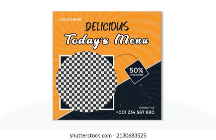 Restaurant Social Media Post Design Template